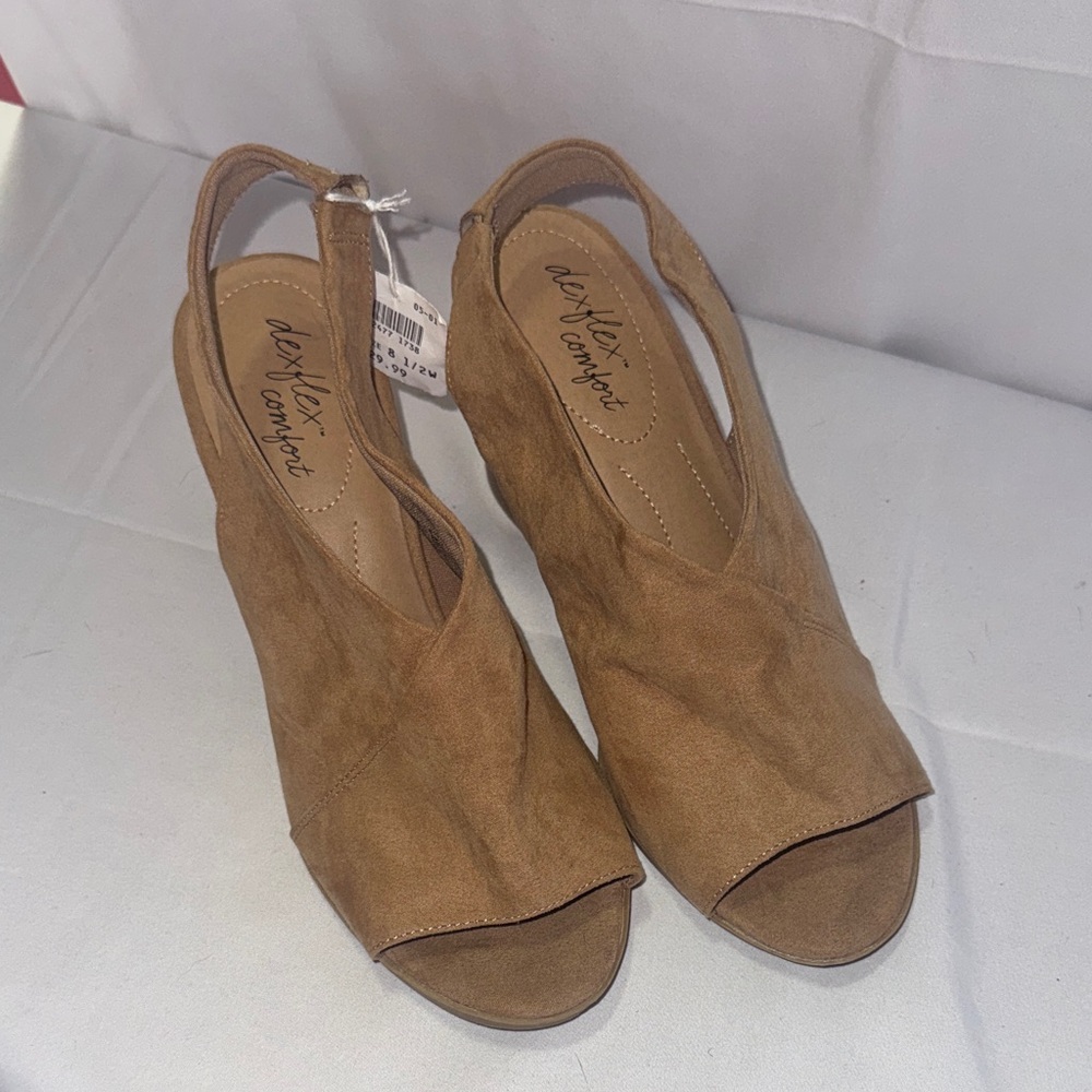 Alex Marie Brown Peep Toe Mules